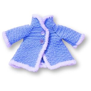 Голубое вязаное пальто для мягких игрушек