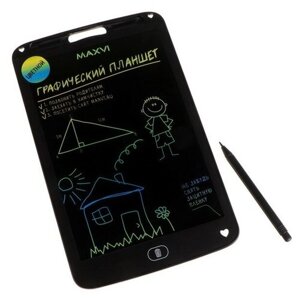 Графический планшет для рисования и заметок LCD Maxvi MGT-02С, 10.5”цветной дисплей, черный