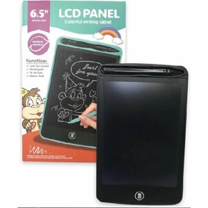 Графический планшет для заметок и рисования детский LCD Panel 6'5 со стилусом, черный / Интерактивная доска / Планшет для рисования / Электронный блокнот