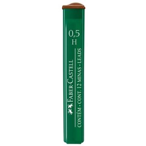 Грифели для механических карандашей Faber-Castell "Polymer", 12шт, 0,5мм, H