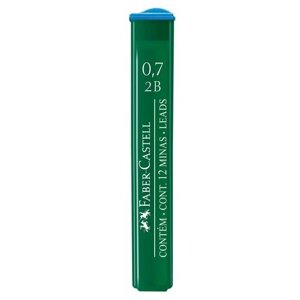 Грифели для механических карандашей Faber-Castell "Polymer", 12шт., 0,7мм, 2B, цена за штуку, 286028