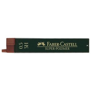Грифели для механических карандашей Faber-Castell "Super-Polymer", 12шт, 0,5мм, 3H
