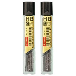 Грифели для механического карандаша HB 0,7мм STABILO Hi-Polymer, 2 тубы (24шт)
