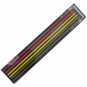 Грифели графитовые для карандаша 2,0 мм цветные 6 шт. в наборе (красн. х2, жлт. х2, черн. х2)