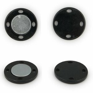 ГЖН14505 Кнопка пришивная магнитная 25мм, черный, 6 шт