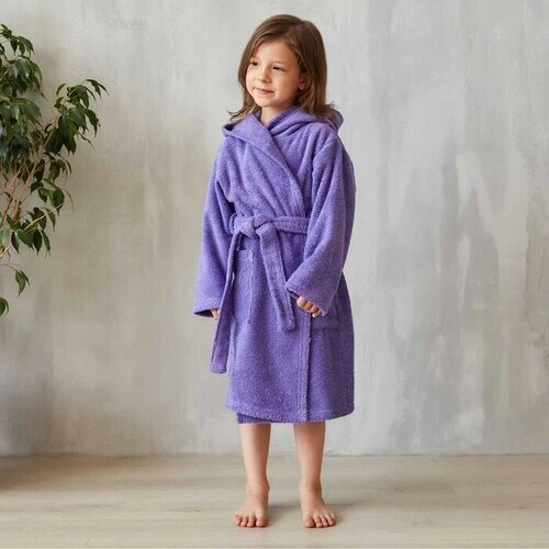 Халат махровый детский, размер 30, цвет фиолетовый, 320 г/м2 хлопок 100% с AIRO от компании М.Видео - фото 1