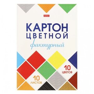 Hatber Цветной картон "Мозаика", фактурный, А4, 10 листов, 10 цветов