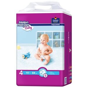 Helen Harper подгузники Baby 4 (7-14 кг), 84 шт., белый