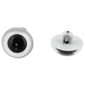 HobbyBe Глаза кристальные пришивные, CRP- 10-5, 24 шт. белый 1.1 см