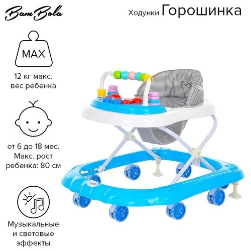 Ходунки детские Bambola Горошинка с силиконовыми колесами Red/Красный