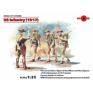ICM Сборная модель Пехота США (1917) 4 фигуры, 1/35
