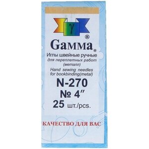 Иглы для шитья ручные Gamma N-270, 10см, 25шт. в конверте - 2 шт.