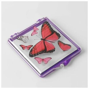 Игольница магнитная "Бабочки", 7 x 8 см, цвет фиолетовый. В упаковке шт: 1