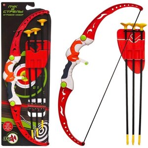 Игровой набор ABtoys Лук со стрелами на присосках, в наборе 3 стрелы с держателем и лук