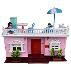 Игровой набор, кукольный дом, с аксессуарами, со световыми эффектами, размер домика - 34х16х19,5 см