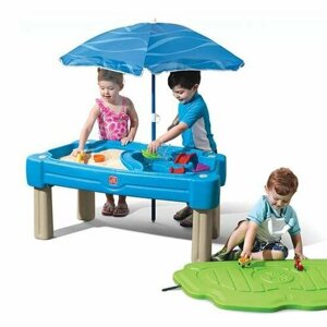 Игровой столик 2 в 1 Step-2 850900 для игр с песком и водой, для детей от 1.5 лет, вместимость 4.5 кг песка или 11.4 л воды, с зонтиком