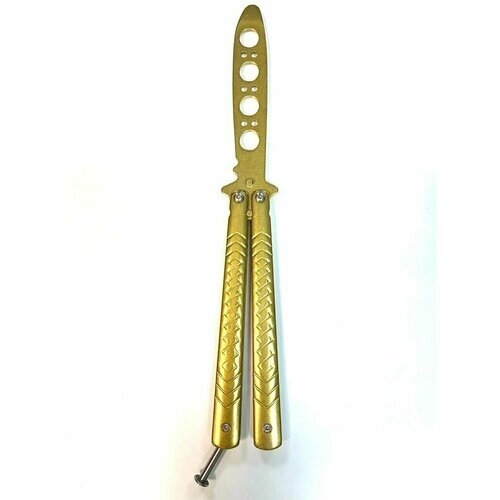 Игрушечное оружие, Нож бабочка Золотой, балисонг 13см, металл от компании М.Видео - фото 1