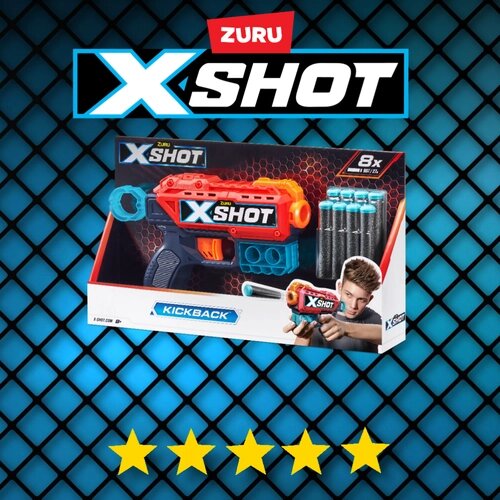 Игрушечное оружие ZURU X-Shot Kickback икс шот Красный от компании М.Видео - фото 1