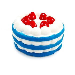 Игрушка-антистресс squishy (сквиши) Торт ( цвет голубой)