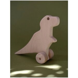 Игрушка деревянная каталка тиранозавр Рекс KAZA