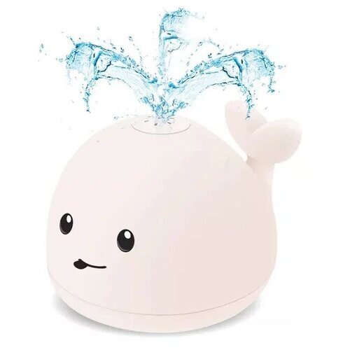 Игрушка для купания Кит, фонтан с подсветкой, белый от компании М.Видео - фото 1