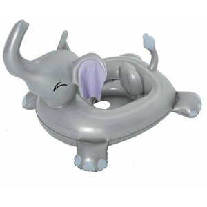 Игрушка для плавания 96.5х84 см, Bestway, Лодочка Слоненок, со встроенным динамиком, серая, 34152