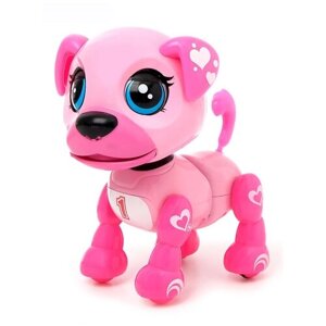 Игрушка интерактивная собака розовый Умный щенок повторюшка 6 функций, отвечает на вопросы на русском языке, Е5599-1