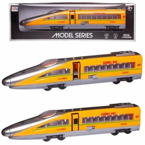 Игрушка Поезд скоростной, инерционный, желтый, размер коробки 32x7,5x9,5, со световыми и звуковыми эффектами - Abtoys [G1718/желтый]