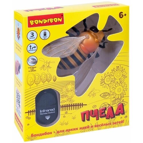 Игрушка разв. Пчела Bondibon, пульт д/у, свет, на бат от компании М.Видео - фото 1