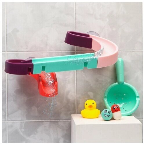 Игрушка водная горка для игры в ванной, конструктор, набор на присосках «Аквапарк мини» от компании М.Видео - фото 1