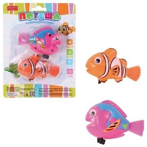 Игрушка заводная для ванной Junfa "Рыбки "Потеша" 2шт (розовая и оранжевая)