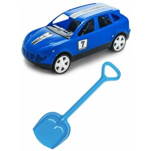 Игрушки для песочницы для снега Детский автомобиль Кроссовер синий + Лопатка 50 см. синяя