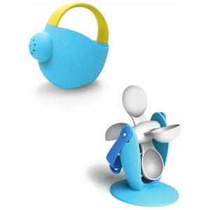 Игрушки для песочницы для снега Мягкая лейка большая голубая + Мягкое водное колесо №1 голубое
