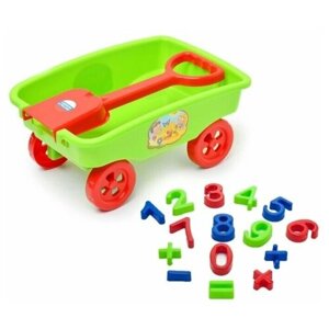 Игрушки для песочницы для снега Тележка детская садовая + Песочный набор Арифметика