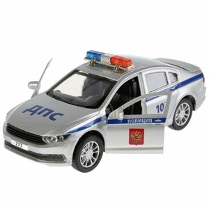 Инерционная металлическая модель - Volkswagen Passat Полиция, 12 см, свет, звук