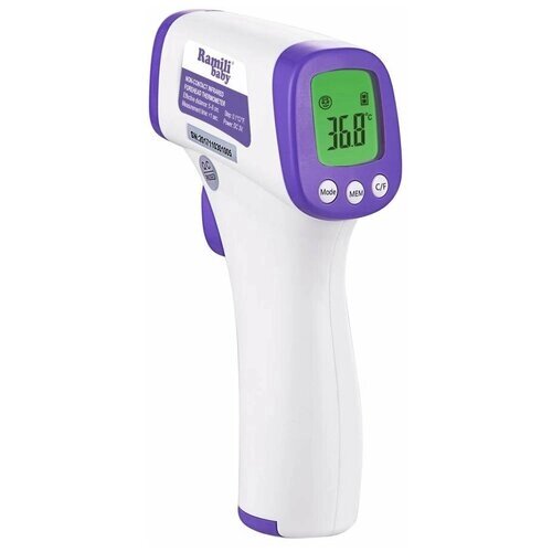 Инфракрасный термометр Ramili Baby ET3050 белый/фиолетовый от компании М.Видео - фото 1