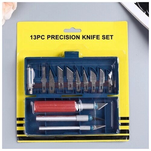 Инструмент для творчества набор 3 ножа + 10 лезвий пластик, металл 2,5х23х19,5 см от компании М.Видео - фото 1