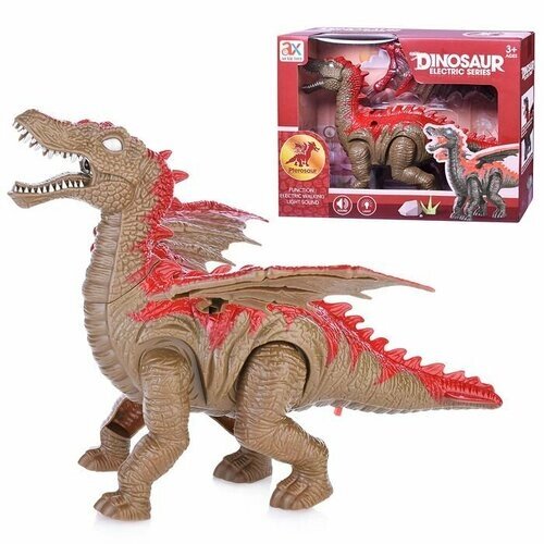Интерактивная игрушка Oubaoloon "Птерозавр", на батарейках, свет, звук, в коробке (903A)