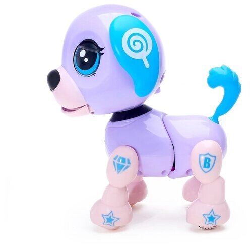 Интерактивная игрушка-щенок Маленький друг, поёт песенки, отвечает на вопросы, цвет фиолетовый от компании М.Видео - фото 1