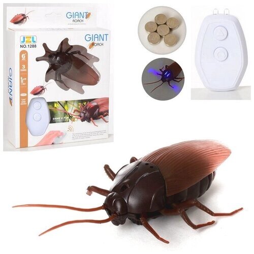 Интерактивные насекомые и пресмыкающиеся. Гиганский таракан ИК управление, световые эффекты - Junfa Toys [1288] от компании М.Видео - фото 1