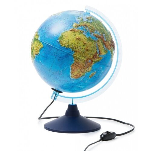 Интерактивный глобус физико-политический рельефный, диаметр 250 мм, с подсветкой от компании М.Видео - фото 1