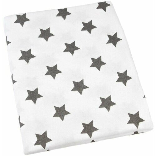 Интерлок ткань для шитья "Серые звёзды", 100% хлопок пенье, 1,5 м х 1,75 м от компании М.Видео - фото 1