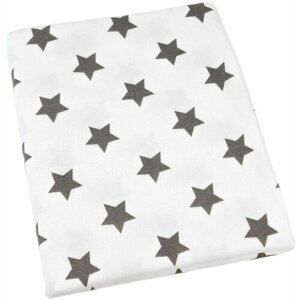Интерлок ткань для шитья "Серые звёзды", 100% хлопок пенье, 1,5 м х 1,75 м