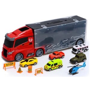 Jin Jia Toys City truck carry case, 7695399, красный/черный