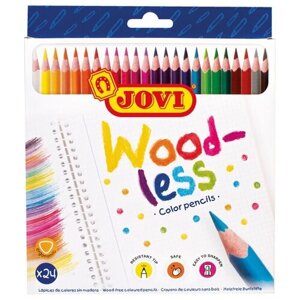 JOVI Карандаши цветные пластиковые Wood-less, 24 цвета (734/24)