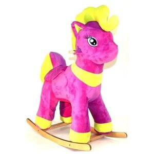 Качалка пони литл розовая для девочек мягкая отделка Yaguar Toys
