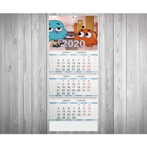 Календарь квартальный на 2020 год Удивительный мир Гамбола, The Amazing World of Gumball №62, А3