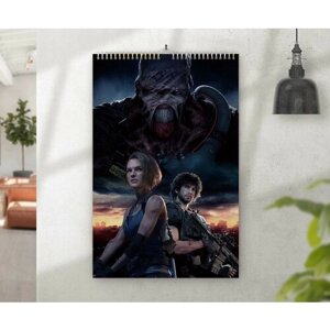 Календарь MIGOM Настенный перекидной Принт А4 "Resident Evil, Резидент Эвил"1
