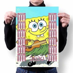 Календарь настенный на 2020 год Губка Боб, SpongeBob №17, А2