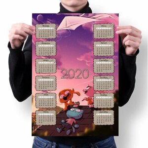 Календарь настенный на 2020 год Удивительный мир Гамбола, The Amazing World of Gumball №14, А4